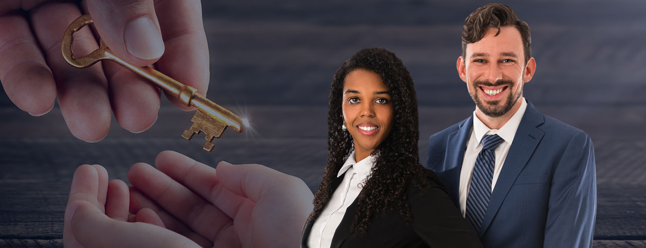 Attorneys at Florida Probate Law Group with a Hand Holding a Key Background