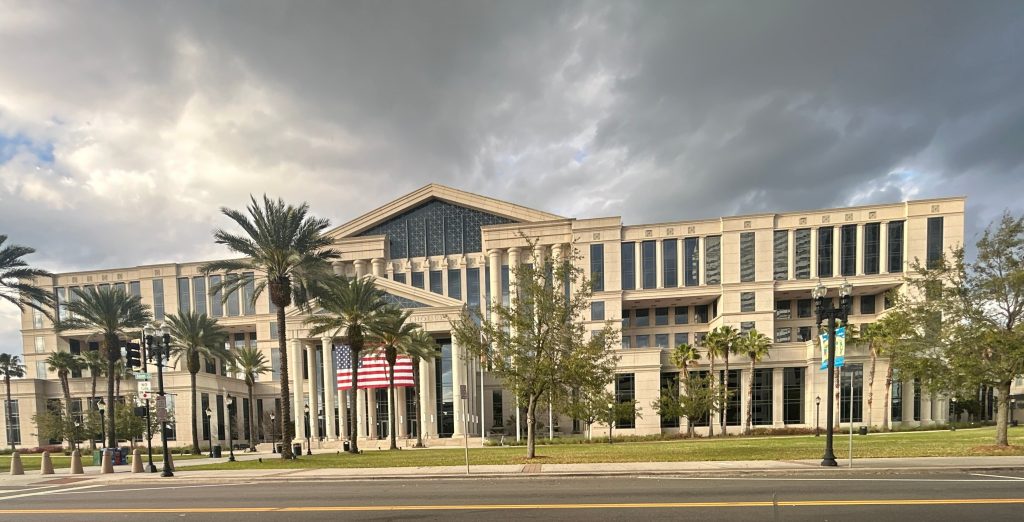 The Duval County Courthouse in downtown Jacksonville, FL, where a Jacksonville probate attorney manages summary estate administration and formal probate cases for residents of Neptune Beach