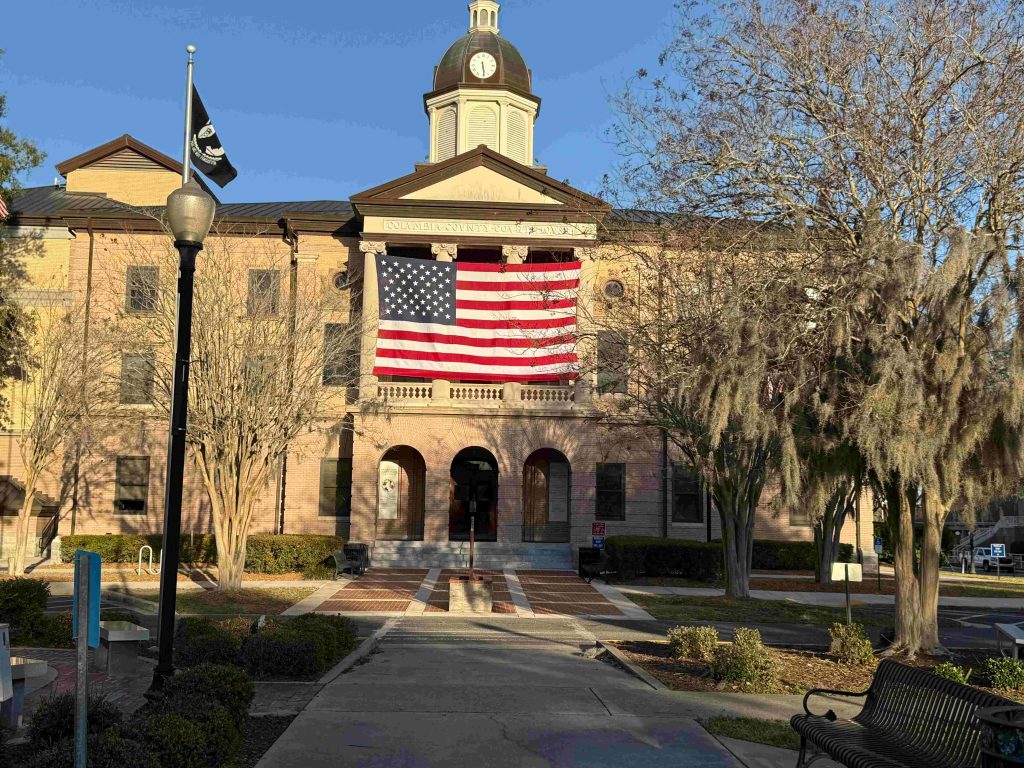 The historic Columbia County Courthouse in Lake City, Florida, where a Lake City probate lawyer from Florida Probate Law Group files estate administration documents with the Clerk of Court.