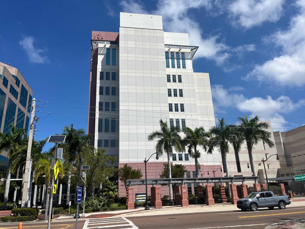 Exterior view of the Lee County Courthouse in Fort Myers - Florida Probate Law Group provides expert representation as a Fort Myers probate attorney at this location, 2075 Dr Martin Luther King Jr Blvd.