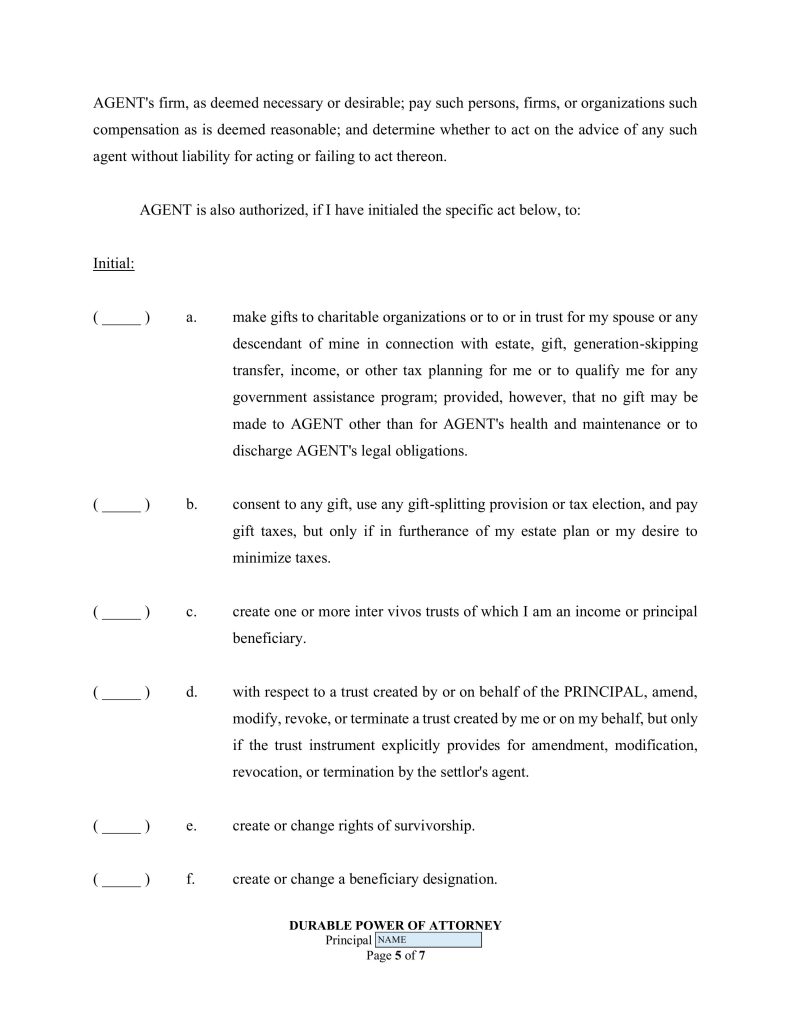 Free fillable Florida POA page 11 with instructions from FPLG