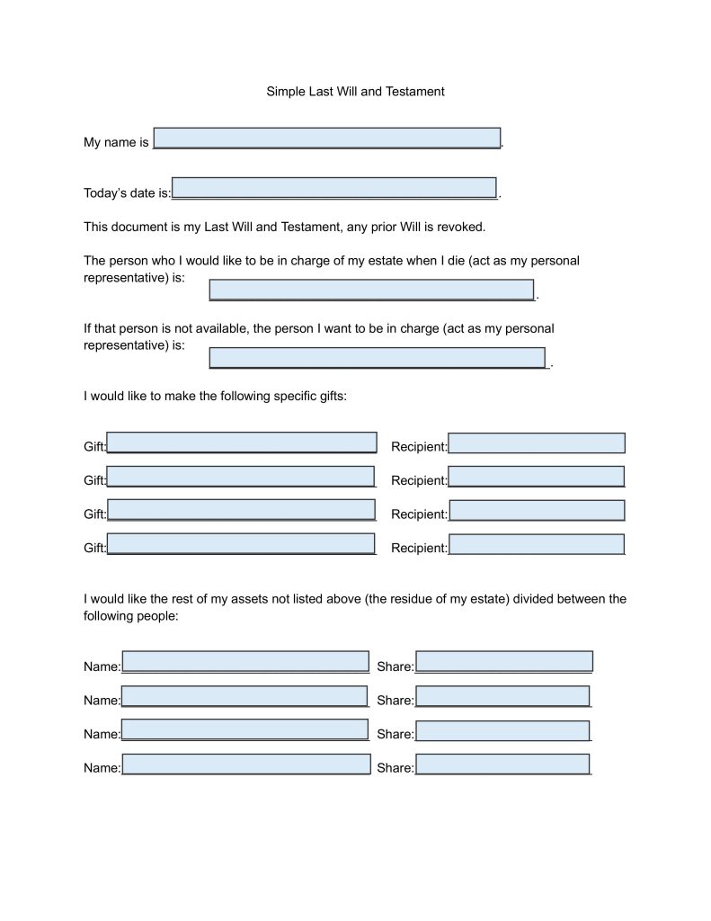 Free fillable Florida Simple W&T page 6 from FPLG