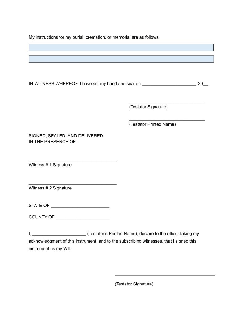 Free fillable Florida Simple W&T page 7 from FPLG