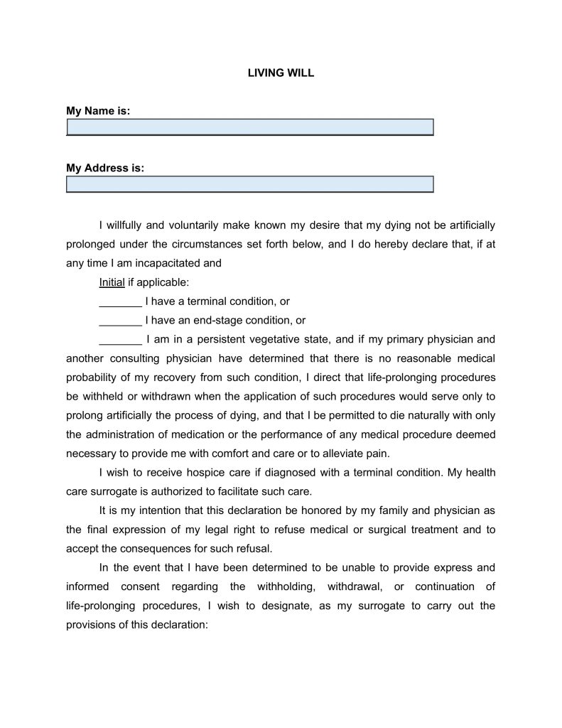 Free fillable Florida Living Will Page 6 From FPLG